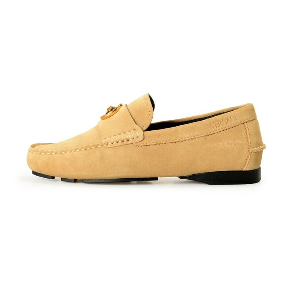 Versace Men\'s 100% Suede Leather Gold Medusa Driver Loafers Shoes US 8 IT 41 main image 7